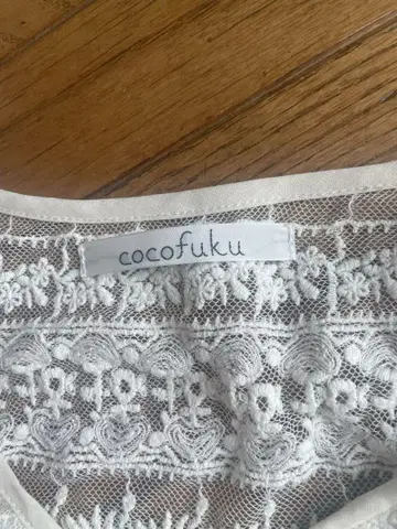 cocofuku 레이스 반팔 상의 화이트