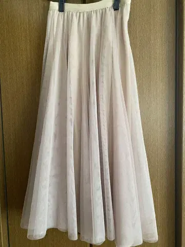 얇은 명주 그물 플레어 스커트 M 사이즈