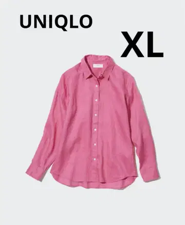 유니클로 프리미엄 린넨 100% 긴팔 셔츠 내추럴 XL
