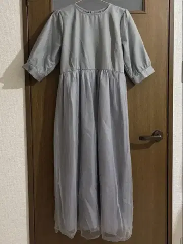백 레이스 튤 레이어드 원피스