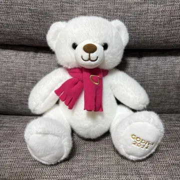 GODIVA 2024 화이트 테디베어 봉제 인형 크리스마스 고디바