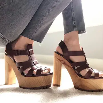 Zara 샌들 플랫폼 힐 24.5cm