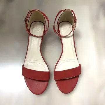 란다 스웨이드 느낌 RED 스트랩 샌들