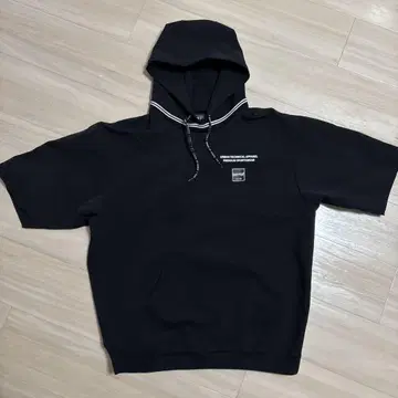 DUFFER BLACK LABEL 후드 부착 반팔 후드티 (L 사이즈)
