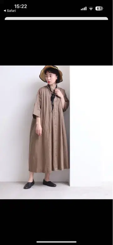 yuni 린넨 A 라인 셔츠 원피스 원피스