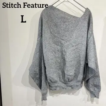 Stitch Feature [L] 그레이 니트 스웨터 여성용 니트
