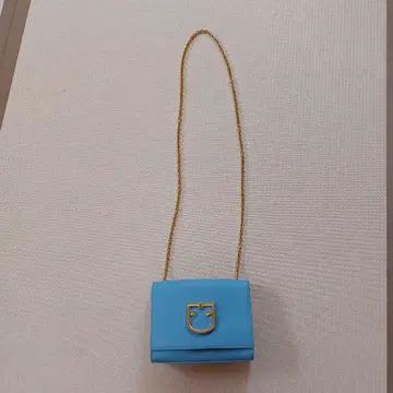 FURLA 스카이블루 숄더백 골드 금장 장식