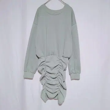 TF008 STUDIO 개더 조임 타이트 원피스 미니 무릎 기장 민트 S