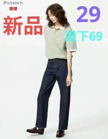 유니클로 스트레이트 청바지 사이즈 29 인심 69 네이비 jwa 데님