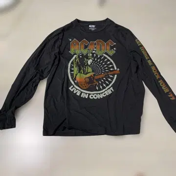 AC/DC 롱 슬리브 티셔츠 라이브 콘서트 '77 구제 의류