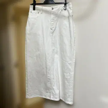 23구 DENIM 롱 스커트 화이트 데님