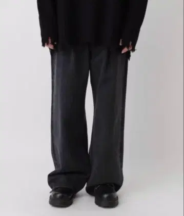 STERNBERG 와이드 블랙 데님 팬츠