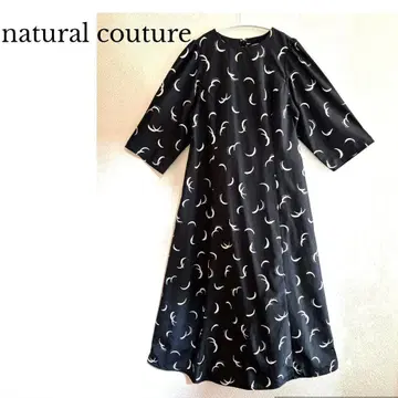 natural couture 오리지널 초승달 패턴 A 라인 원피스 F