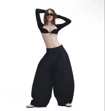 PP STRIPES PANTS 스트라이프 와이드 데님 PUSH PUSH