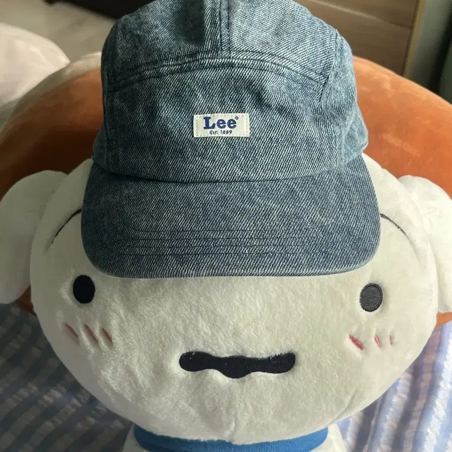 ◎LEE◎ Vintage logo color combination ball cap indigo light Faux Leather Patch Logo Hat | Men's Accessories | Lee®
