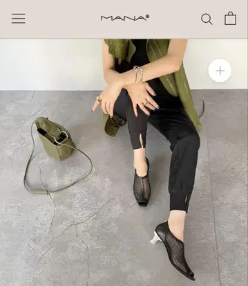 MANA 완판 와이드 컷 메쉬 부티 35 블랙