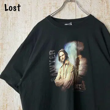 LOST 소이어 드라마 캐릭터 티셔츠 블랙 XL 미국 빈티지 의류