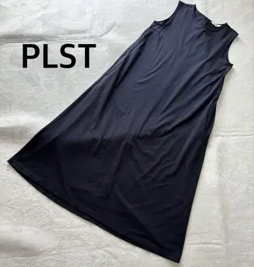 PLST 플라스테 슬리브리스 롱 원피스 네이비 M