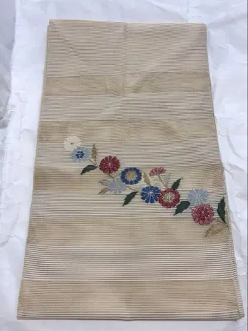 순수 실크 여름 오비 명주 부드러운 꽃 자수