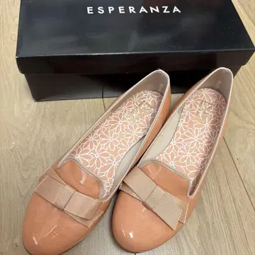 ESPERANZA 핑크 플랫 슈즈 리본 포함