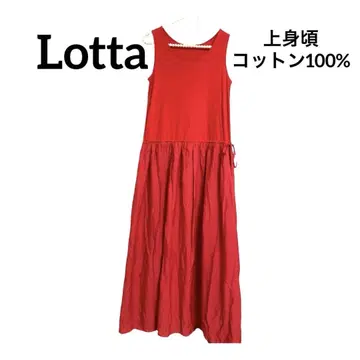 Lotta 슬리브리스 원피스 맥시 드레스 상의 코튼 100% 빨간색