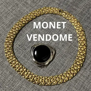 새상품급 MONET 목걸이 골드 컬러 VENDOME 브로치 세트