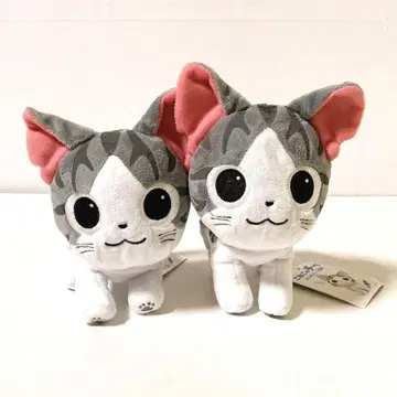 레어 택 포함 고양이 치 타카타카 봉제 인형 2개 세트