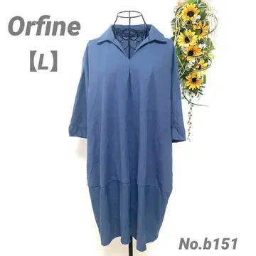 Orfine 롱 티셔츠 L 여성용 옅은 블루 넉넉한 체형 커버