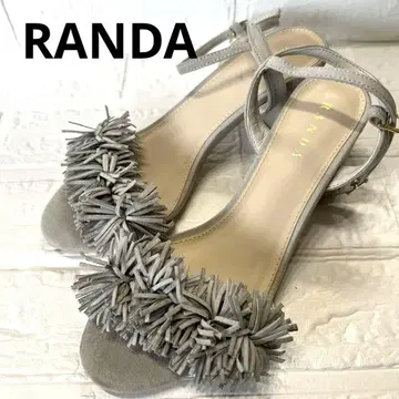 RANDA 프린지 약 22cm 그레이 샌들 스트랩 여성용 M