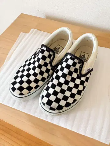 Vans 클래식 슬립온 스니커즈 체커 체크