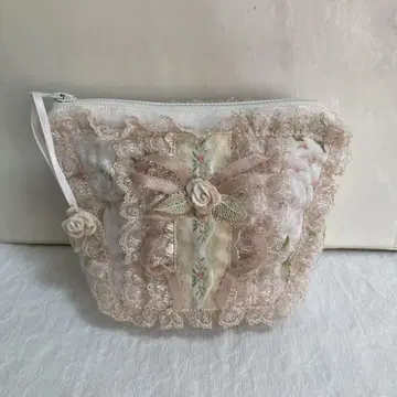 사에라 아키아카네 꽃무늬 레이스 파우치