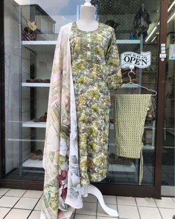 쿠르타, 팬츠, 숄 (3개 세트)