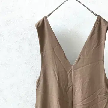 Alma Design 살로펫 V넥 와이드 팬츠 포켓 부착 리본 포함