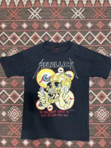 초레어 빈티지 METALLICA 패스 헤드 디자인 티셔츠 1990년대