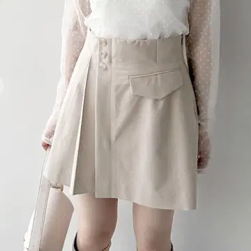 코코딜 사이드 플리츠 랩 미니 스커트 숏 팬츠