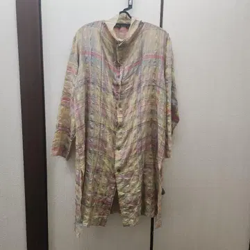 요건 레일 실크 코튼 셔츠 원피스