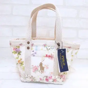 폴로 랄프 로렌 캔버스 미니 토트백 플라워 프린트