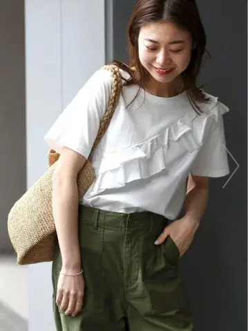 새상품 JOURNAL STANDARD relume 비대칭 프릴 티셔츠