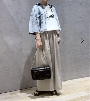 개더 와이드 플레어 팬츠