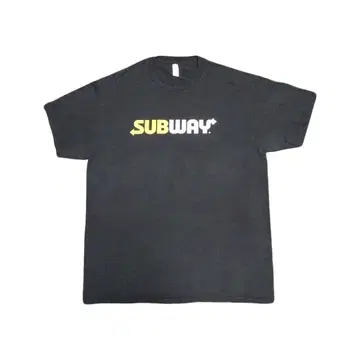 USA 구제 의류 SUBWAY 기업 프린트 티셔츠 블랙 L