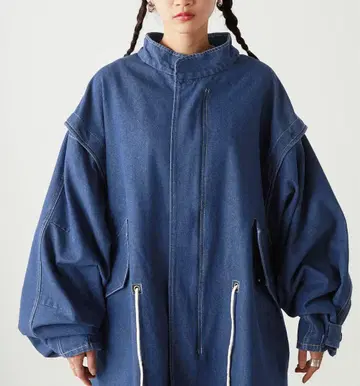 데님 블루 오버 사이즈 모즈 코트