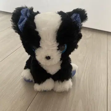 강아지 봉제 인형 블랙과 화이트