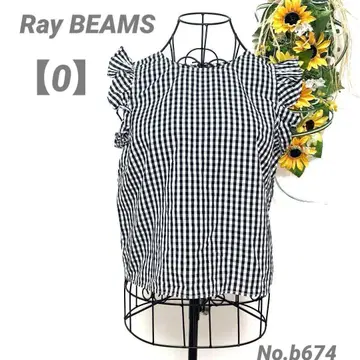 레이빔즈 Ray BEAMS 슬리브리스 블라우스 0/XS 깅엄 체크