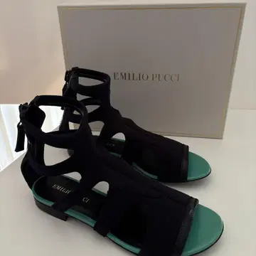 EMILIO PUCCI 블랙 그린 샌들
