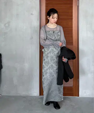 feepur 페퓌르 포멀 자카드 뷔스티에 도킹 원피스