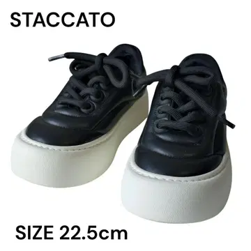 스태카토 STACCATO 스니커즈 퍼프 라이트 스니커즈 통굽 블랙