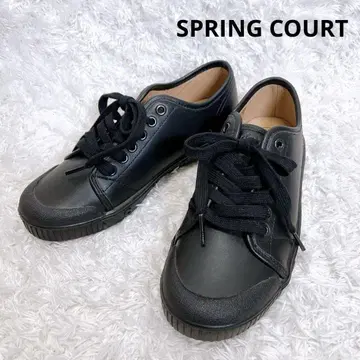 Spring court 스프링 코트 가죽 스니커즈 블랙 블랙