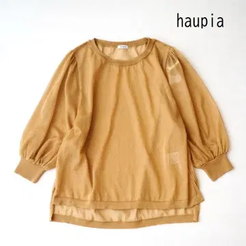 미사용 haupia 하우피아 세탁 가능 볼륨 소매 시어 니트 15400엔