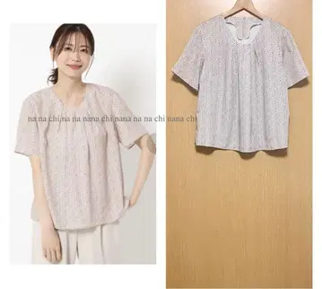 새상품급 리플렉트 세탁 가능한 블라우스 도트 무늬 11 L
