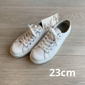 무인양품 피로하지 않는 발수 가죽 스니커즈 오프 화이트 23cm